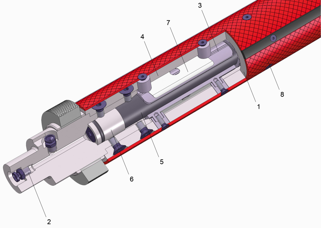 3D sectional view, Expanding and Winding Shafts, Serie 2140