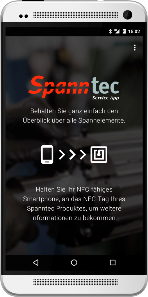 Spanntec Service App Startbildschirm